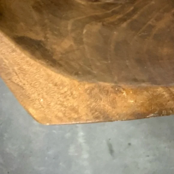 Hand Carved Solid Wood Rectangular Dough Bowl 17-1/2” x 8-1/2” - Picture 3 of 9